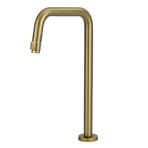 1256 1256 - Torneira Mesa Tubo Redondo 23 mm Alta Modelo U Dourada Fosca