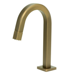 1259 1259 - Torneira Mesa Tubo Quadrado 22 mm Dourada Fosca Baixa