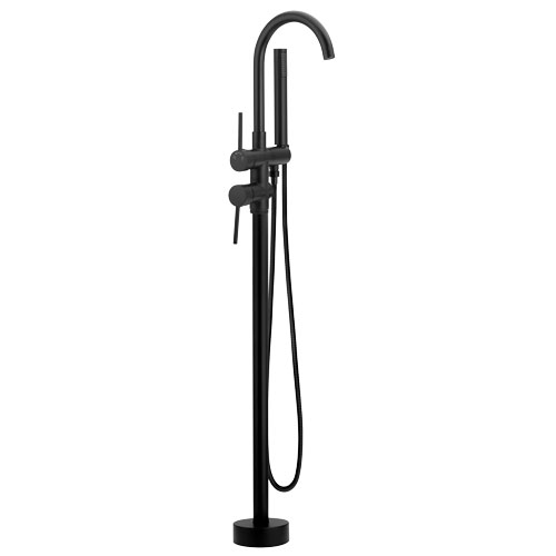 1653 1653 - Misturador Monocomando Piso Redondo Preto Fosco