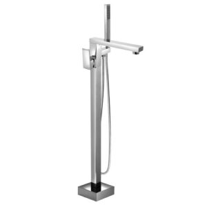 1654 - Misturador Monocomando Piso Quadrado Cromado