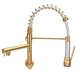 1661 1661 - Torneiras Pia Cozinha Parede Gatilho Spray Metal Dourado