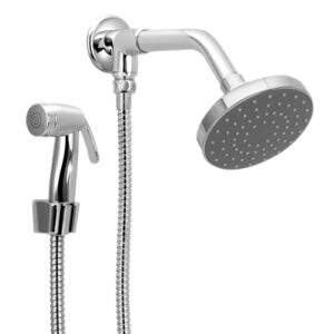 1734 1734 - Chuveiro Flat Redondo Cromado com Desviador e Gatilho Redondo