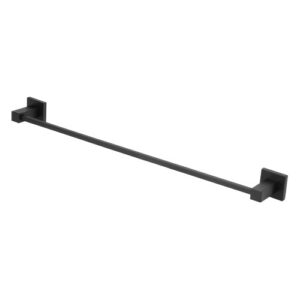 7037 7037 - Porta Toalha Barra Quadrado de Metal Inox para Banheiro Preto