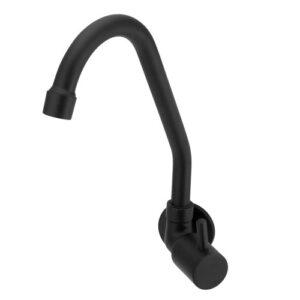 7157 - Torneira Cozinha Parede Bica Móvel Preto C/99