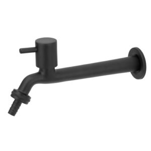 7161 - Torneira Pia Parede 22 cm com Bico Preto 1/4 Volta C/99