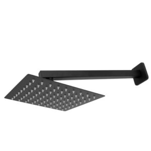 7726 7726 - Chuveiro Slim Quadrado Preto 20 cm x 20 cm com Braço de 38 cm