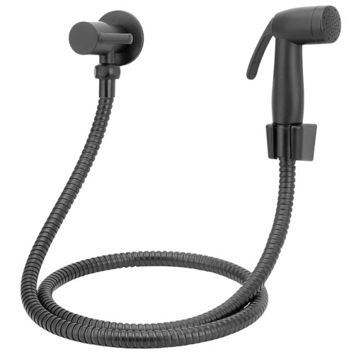 7801-C-99 7801 C/99 - Ducha Higiênica 1/4 Volta Flexível 1,20 m Gatilho ABS Preto