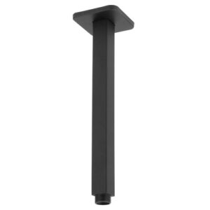 7847 7847 - Braço Chuveiro Quadrado Preto Teto 24 cm