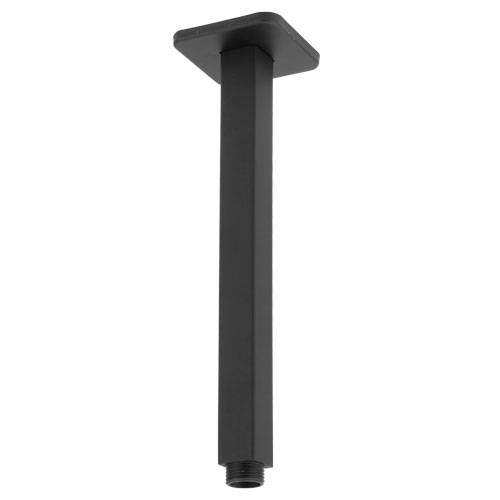 7847 7847 - Braço Chuveiro Quadrado Preto Teto 24 cm
