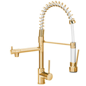 7897 7897 - Torneira com Misturador 50cm Dourada