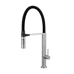 9590 9590 - Misturador Cozinha Mesa Monocomando Inox Flexível Preto