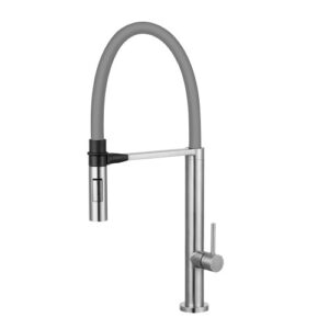 9591 9591 - Misturador Cozinha Mesa Monocomando Inox Flexível Cinza